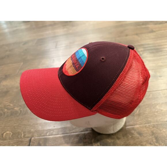 Merrell Mens Red Patch Adjustable SnapBack Trucker Hat Baseball Cap - Picture 4 of 8